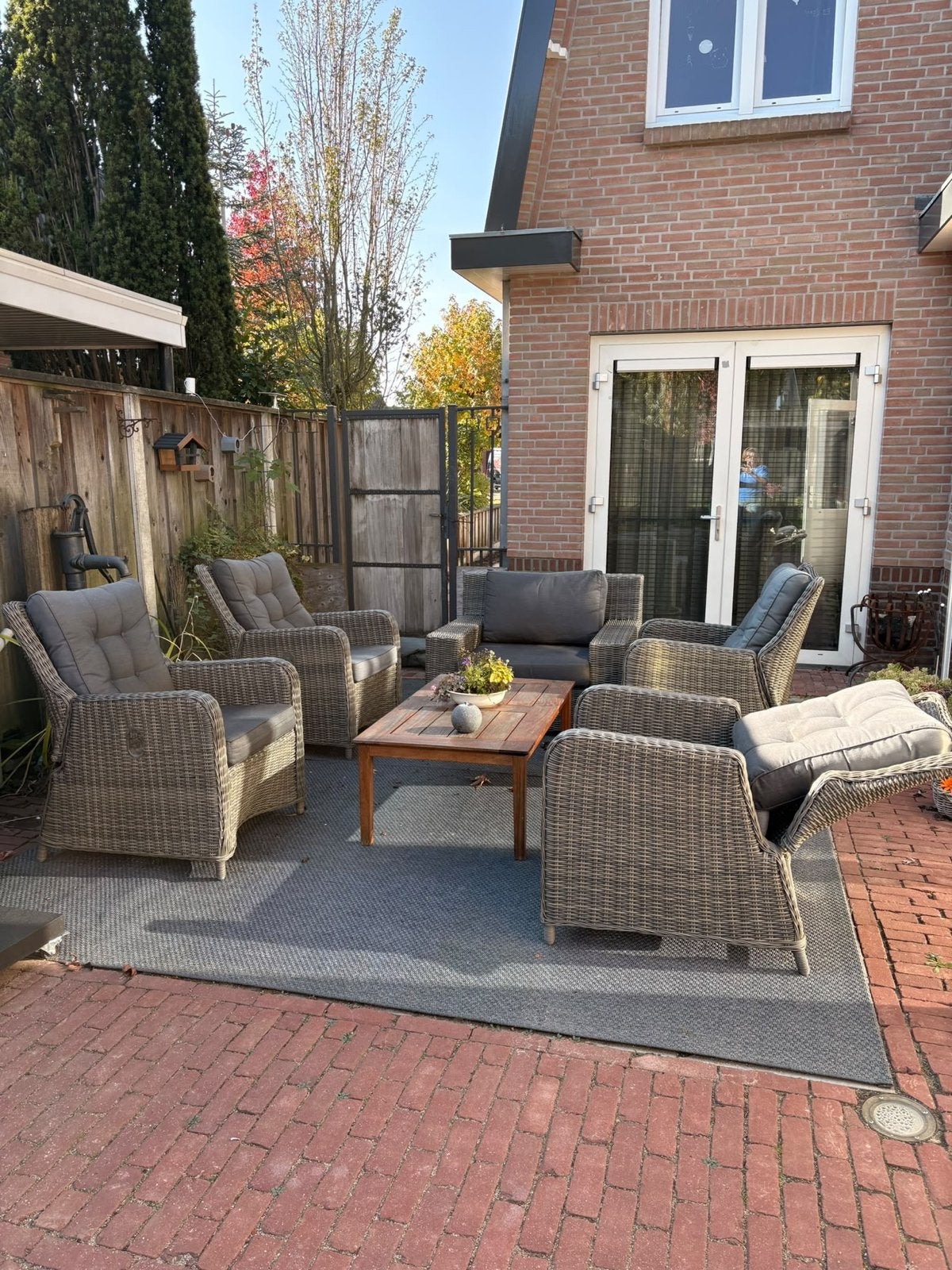 Complete loungeset: 5 stoelen en tafel., Tuin en Terras, Ophalen, 5 zitplaatsen, Gebruikt, Loungeset