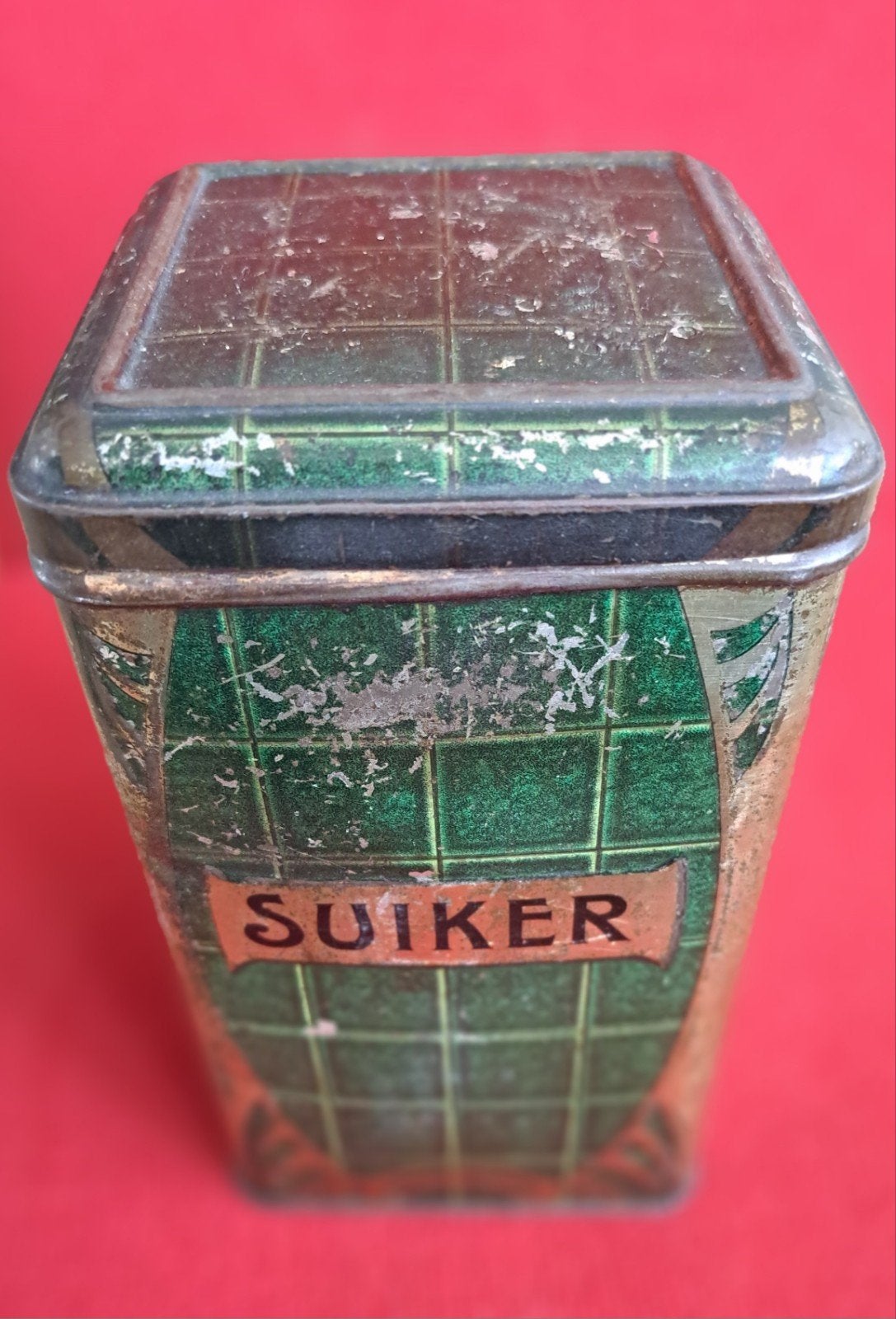 Vintage Suikerblik jaren 1920-1930, Ophalen of Verzenden, Gebruikt, Suiker, Overige merken