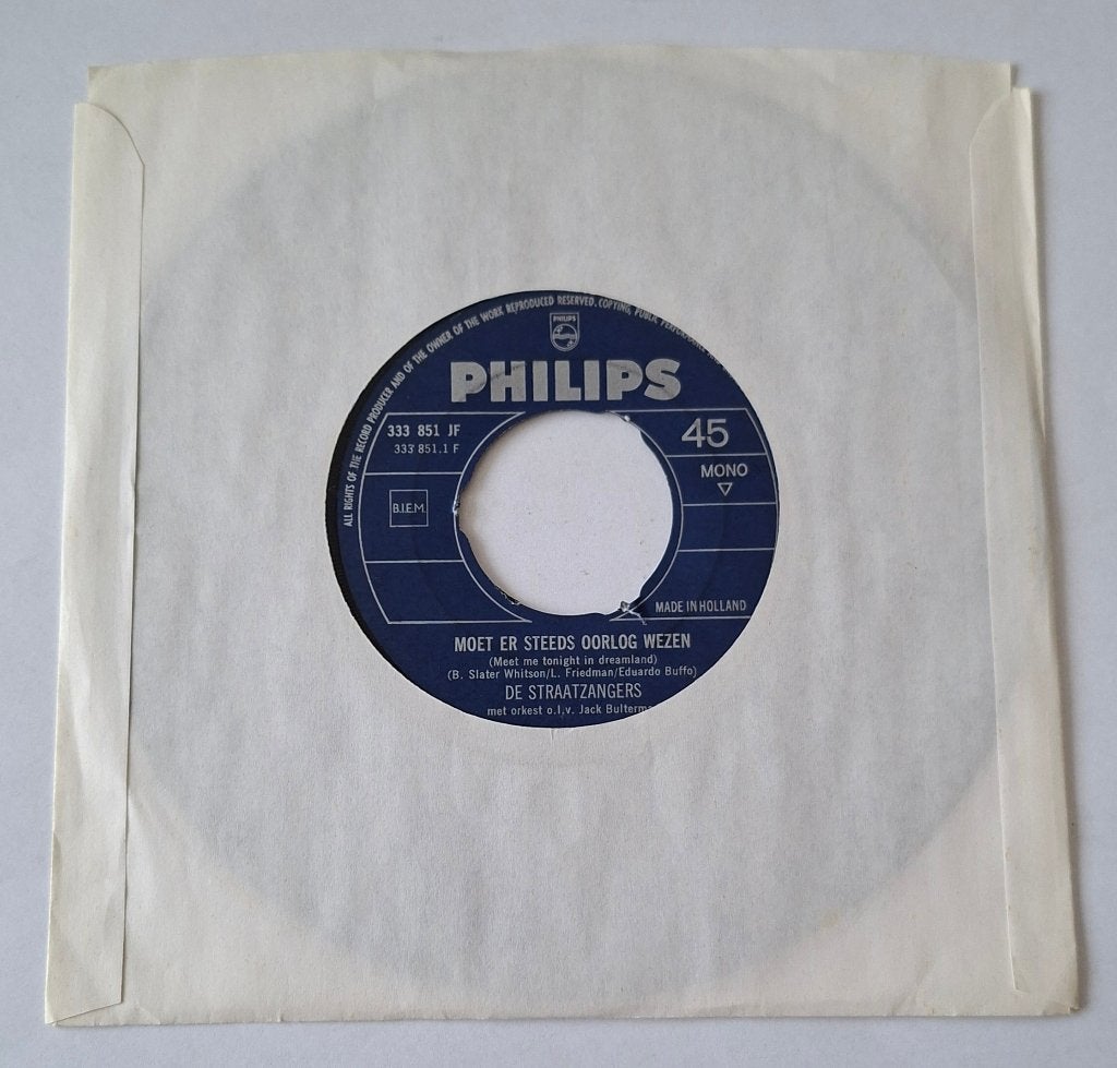 De Straatzangers - Moet er steeds oorlog wezen, Cd's en Dvd's, Vinyl Singles, Gebruikt, Pop, Overige typen, Ophalen of Verzenden