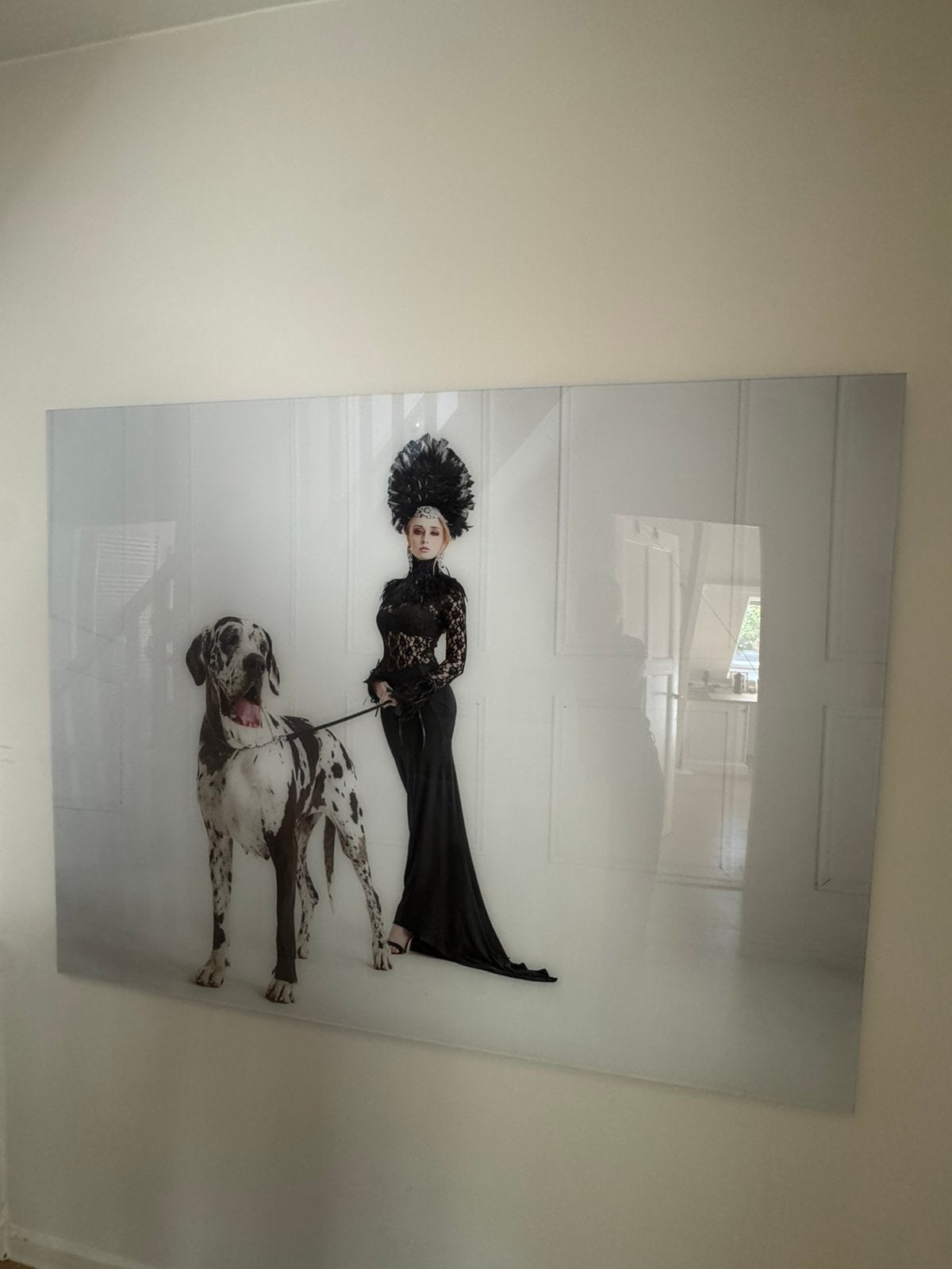 Cobra art van Meijs Wonen - Vrouw met hond, 160x120 cm, Huis en Inrichting, Woonaccessoires | Schilderijen, Tekeningen en Foto's