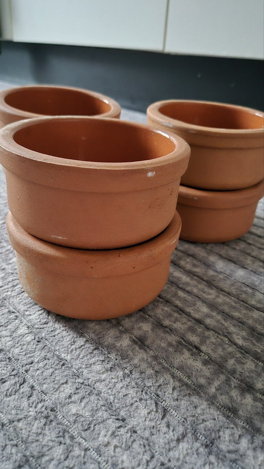Aardewerken schaaltjes (terracotta) - Set van 6, Ophalen, Gebruikt, Schaal, Rond