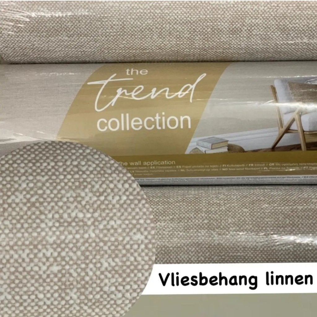 Behang linnen look, Huis en Inrichting, Stoffering | Behang, Ophalen, Vliesbehang, Beige, Overige merken