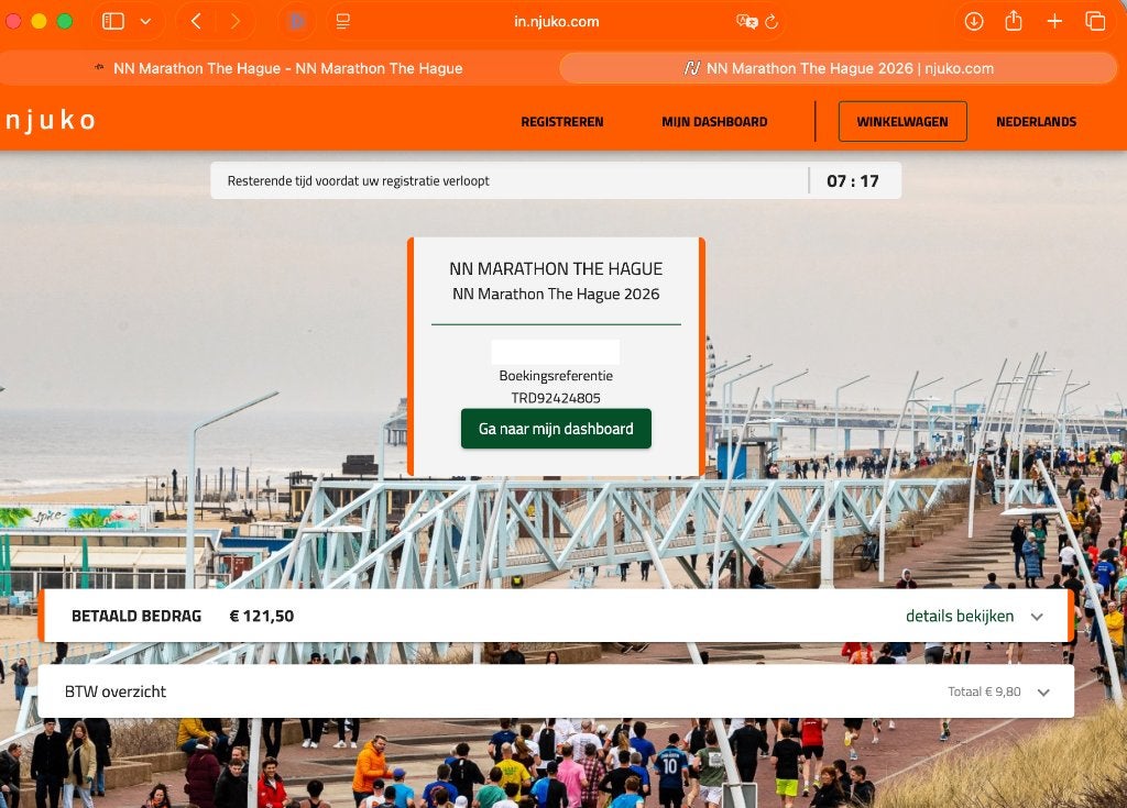 NN Marathon The Hague: startnummer ter overname, Overige merken, Verzenden, Overige typen, Nieuw