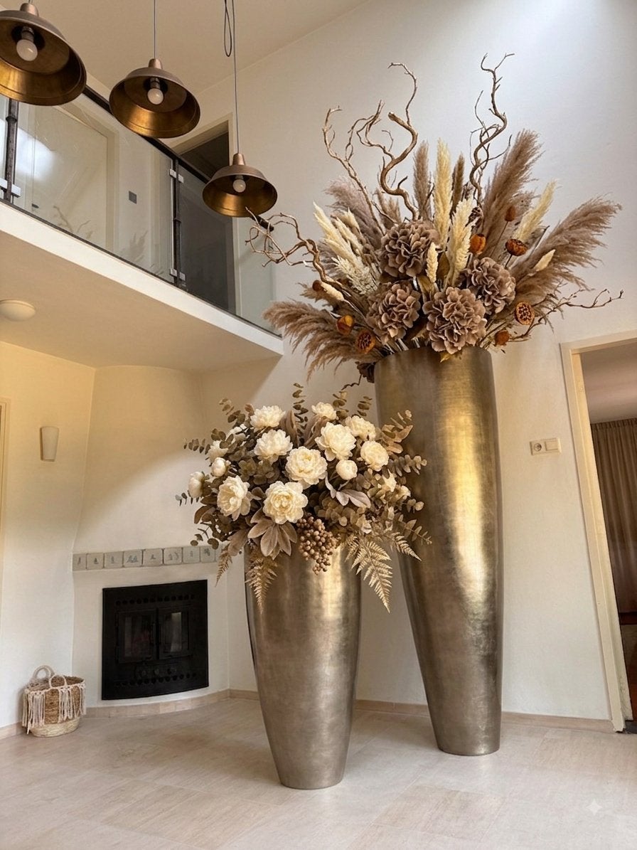 Grote bloempotten met kunstboom - Set van 2, Ophalen, Overige materialen, 40 cm of meer, Binnen
