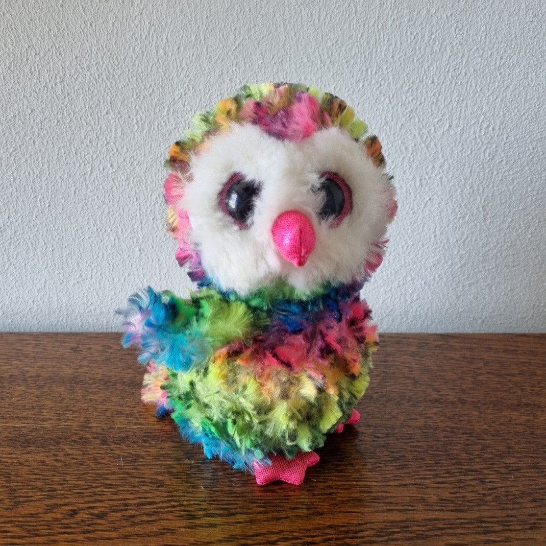 Ty Beanie boo owen uil rainbow owl, Ophalen of Verzenden, Zo goed als nieuw, Overige typen