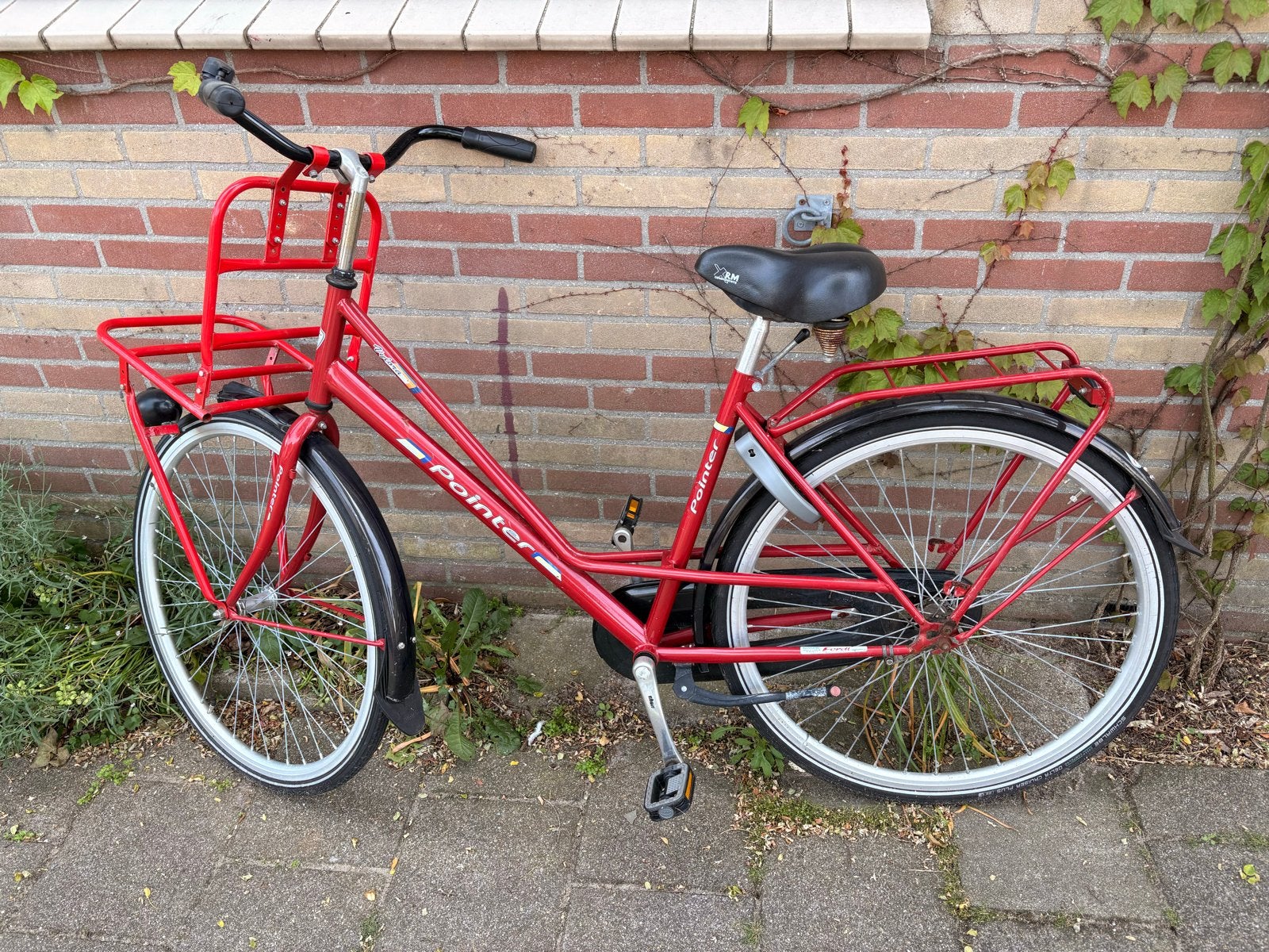 Rode Pointer transportfiets met voordrager, Fietsen en Brommers, Fietsen | Dames | Damesfietsen, Ophalen, Gebruikt, Terugtraprem