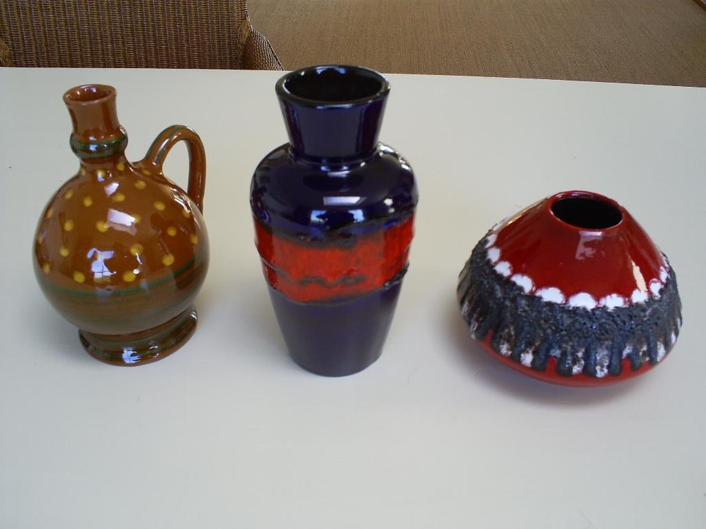 Vazen 3 stuks mid-century, Ophalen of Verzenden