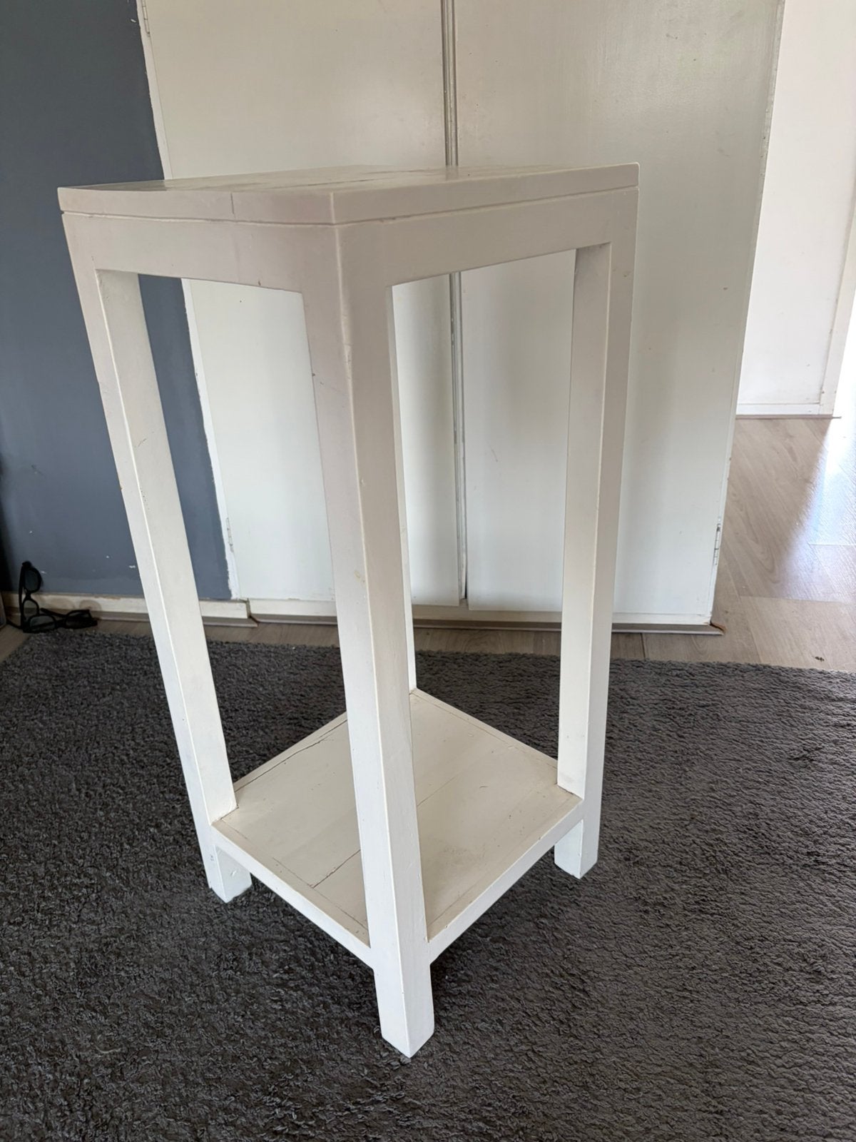 Bijzettafeltje wit, Ophalen, Gebruikt, Hout, 60 cm of meer