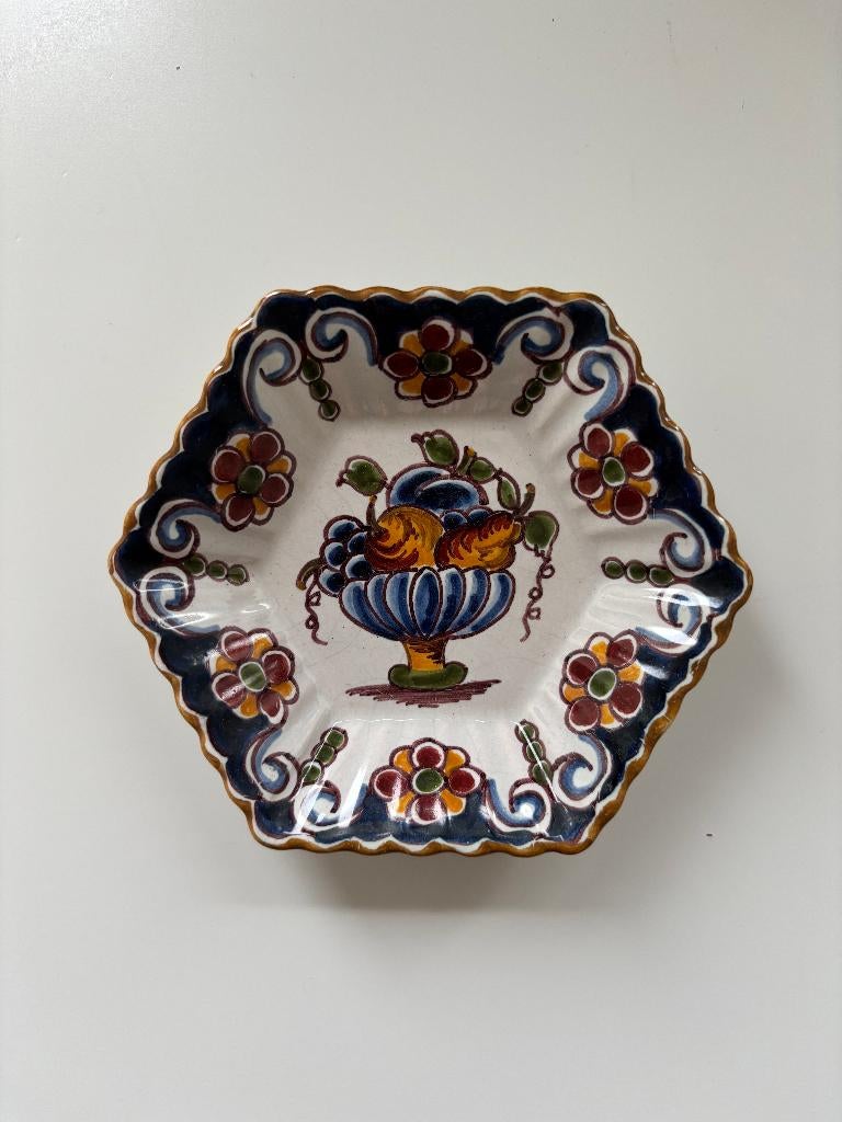 Wandbordje Makkum porselein fruitschaal, Ophalen of Verzenden