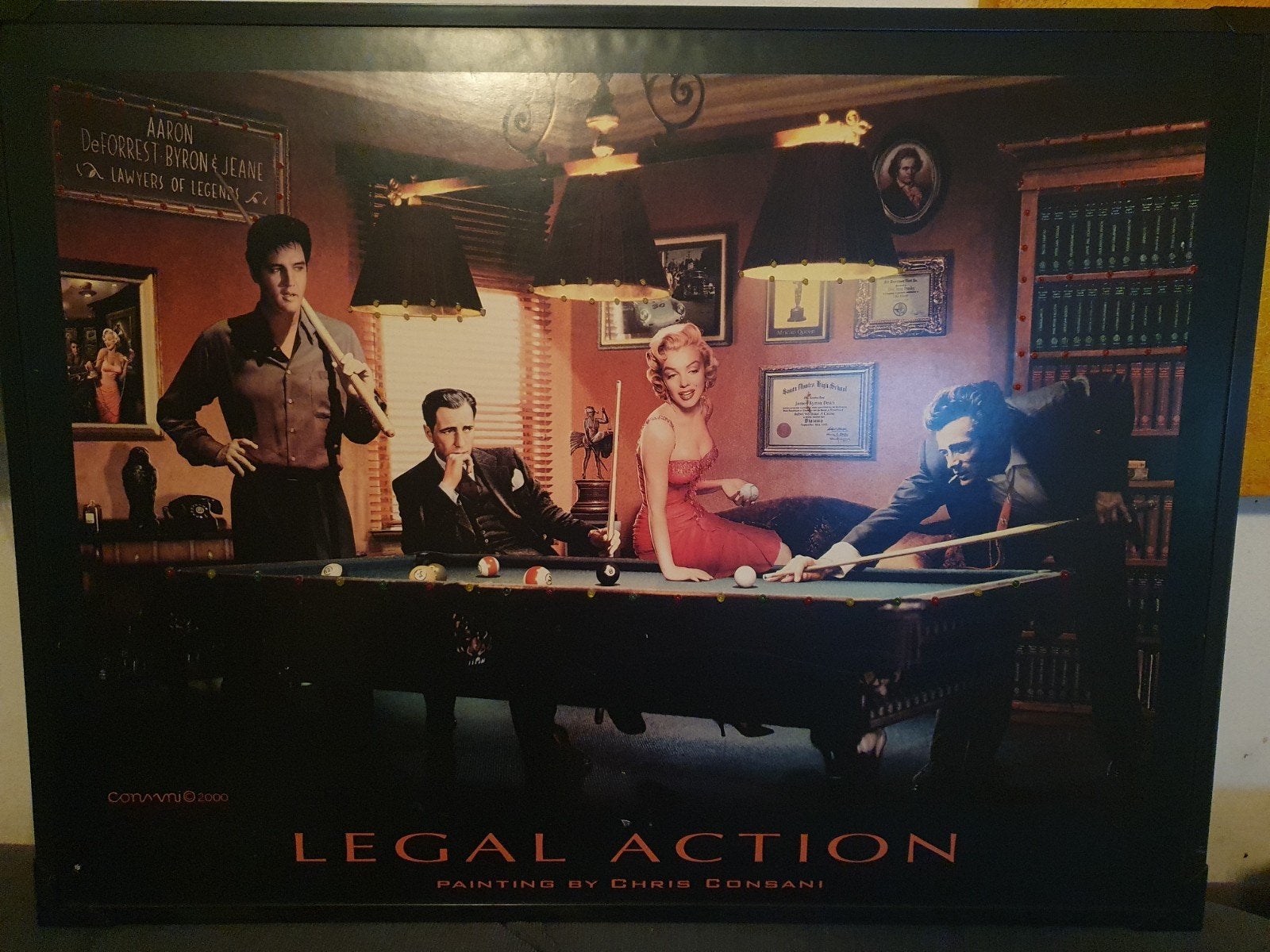 Legal Action: Elvis, Marilyn, James Dean, Humphrey Bogart, Huis en Inrichting, Ophalen, Gebruikt, Oorspronkelijke maker, 100 tot 125 cm