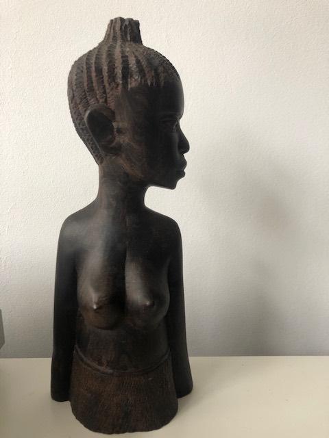 Oud hand Gesneden Hout Afrikaanse vrouwenbuste, Antiek en Kunst, Kunst | Beelden en Houtsnijwerken, Ophalen of Verzenden