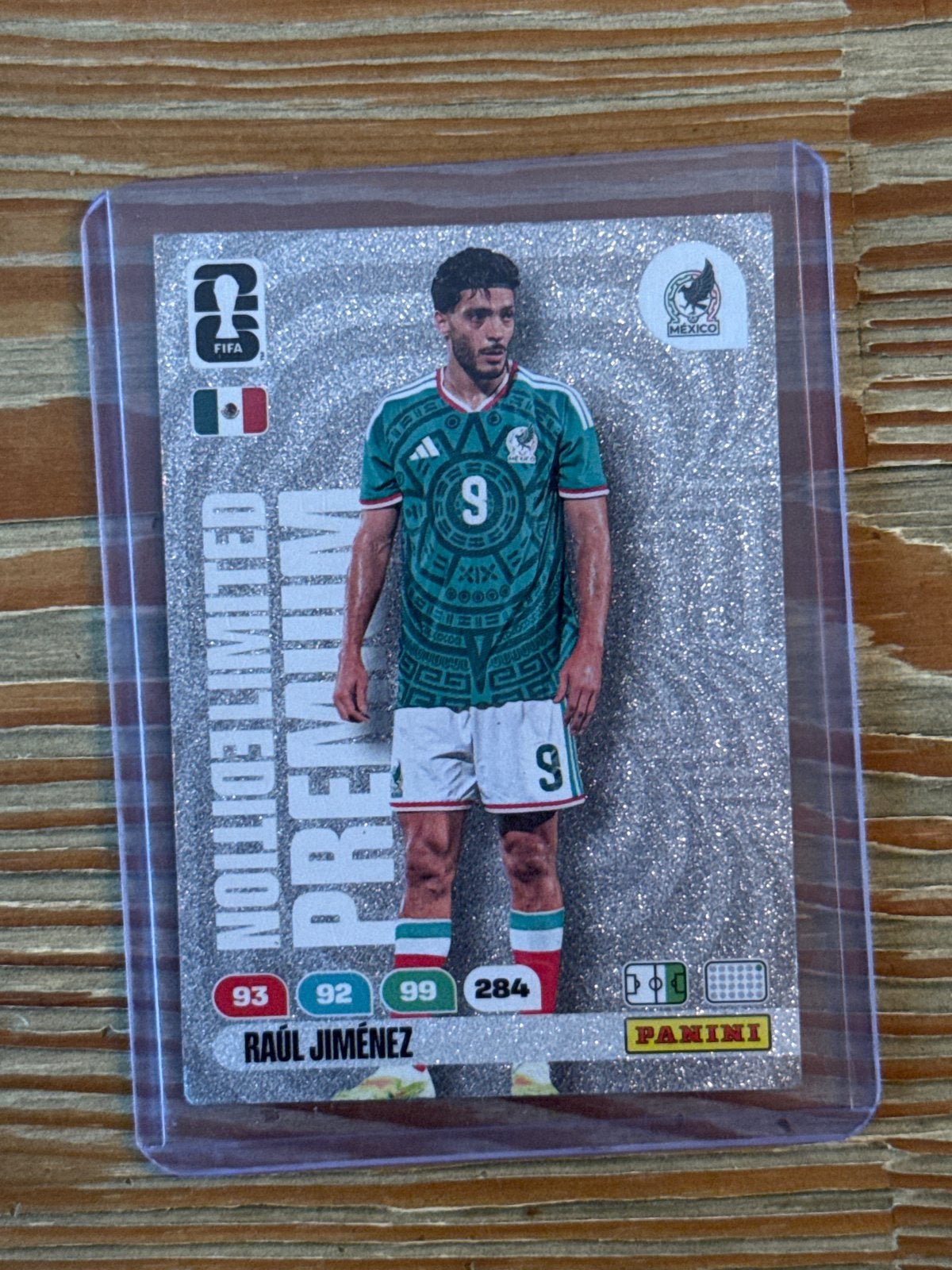 Panini FIFA 365 Premium Raúl Jiménez Limited Edition, Ophalen, Zo goed als nieuw, Buitenlandse clubs, Spelerskaart