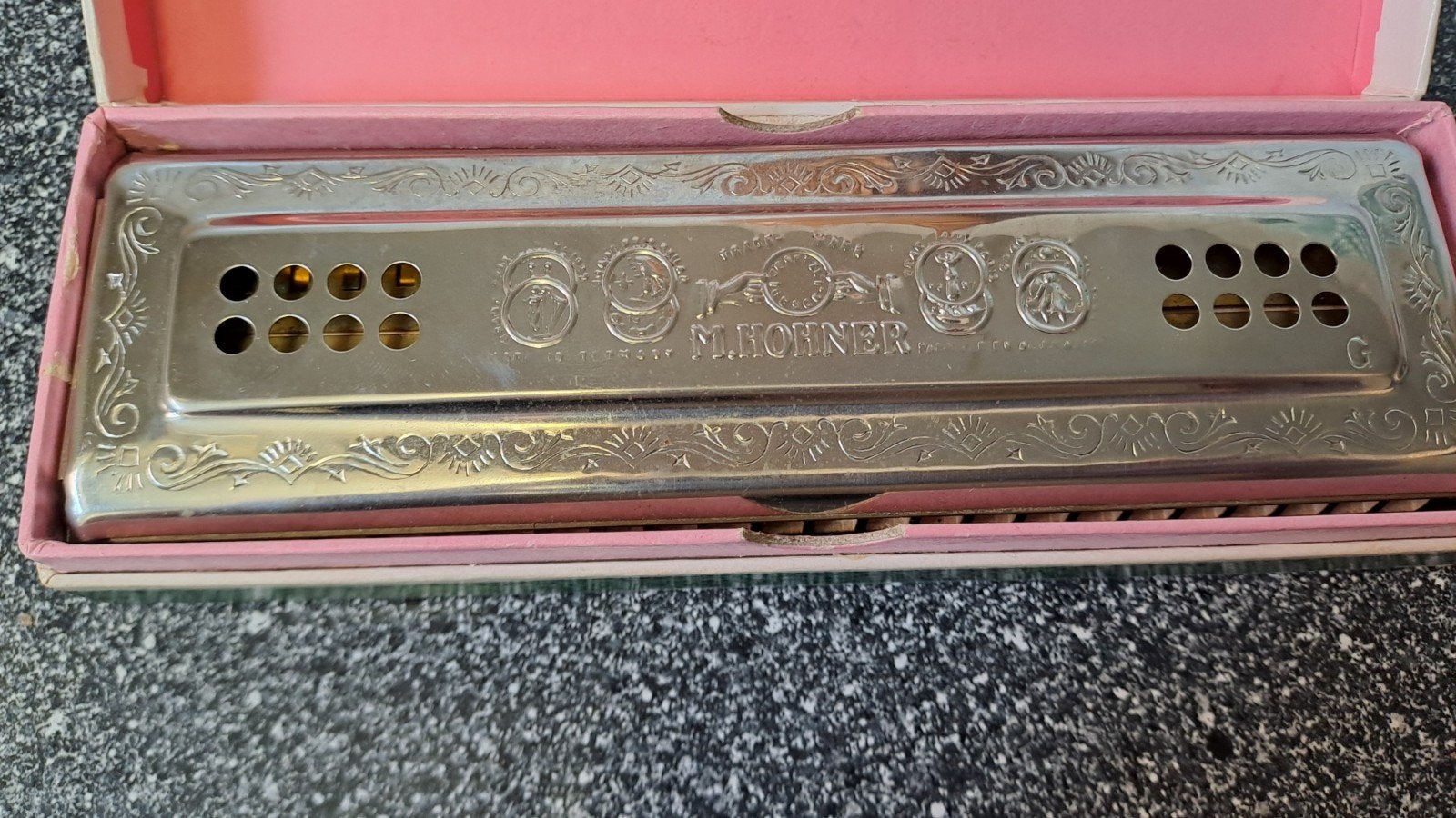 Vintage Hohner Echo Mondharmonica C/G originele doos izgs, Muziek en Instrumenten, Blaasinstrumenten | Mondharmonica's, Zo goed als nieuw