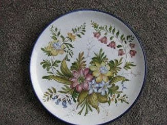 mooi vintage wandbord met bloemen, Antiek en Kunst, Ophalen of Verzenden