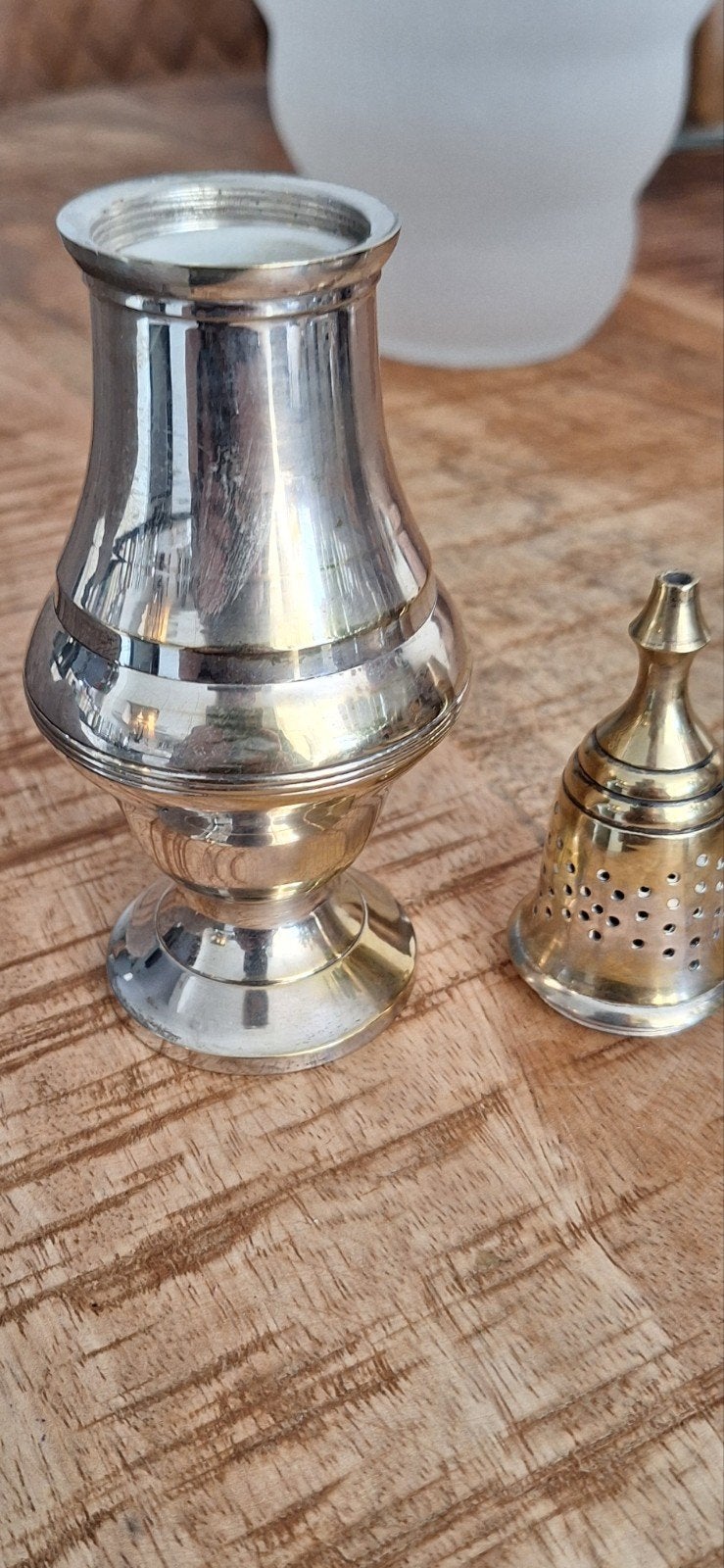 Verzilverde Poedersuiker Strooier - Antiek Design, Ophalen of Verzenden