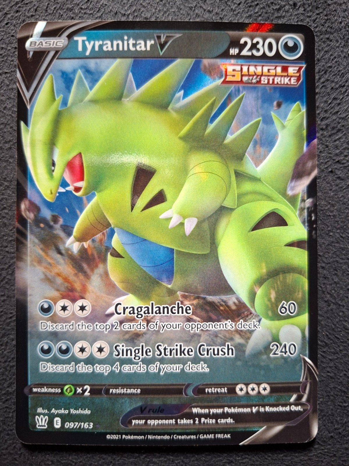 Pokémon Tyranitar V 097/163, Ophalen of Verzenden, Zo goed als nieuw