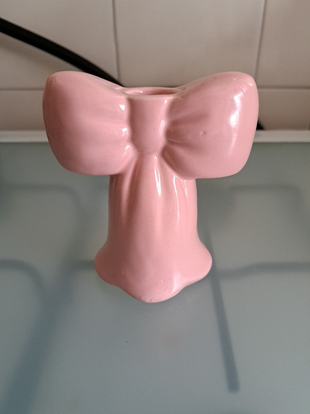 Roze strik kandelaar - Xenos, Overige merken, Ophalen of Verzenden, Zo goed als nieuw, Roze