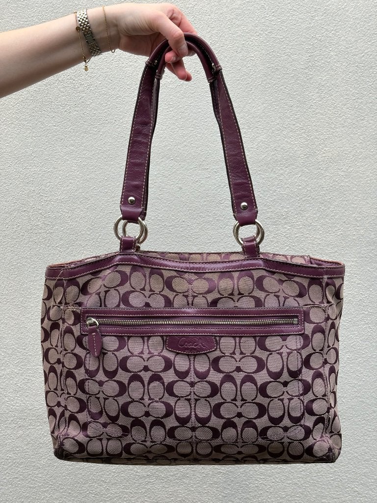 Vintage Coach tas, Ophalen of Verzenden, Gebruikt, Paars, Shopper