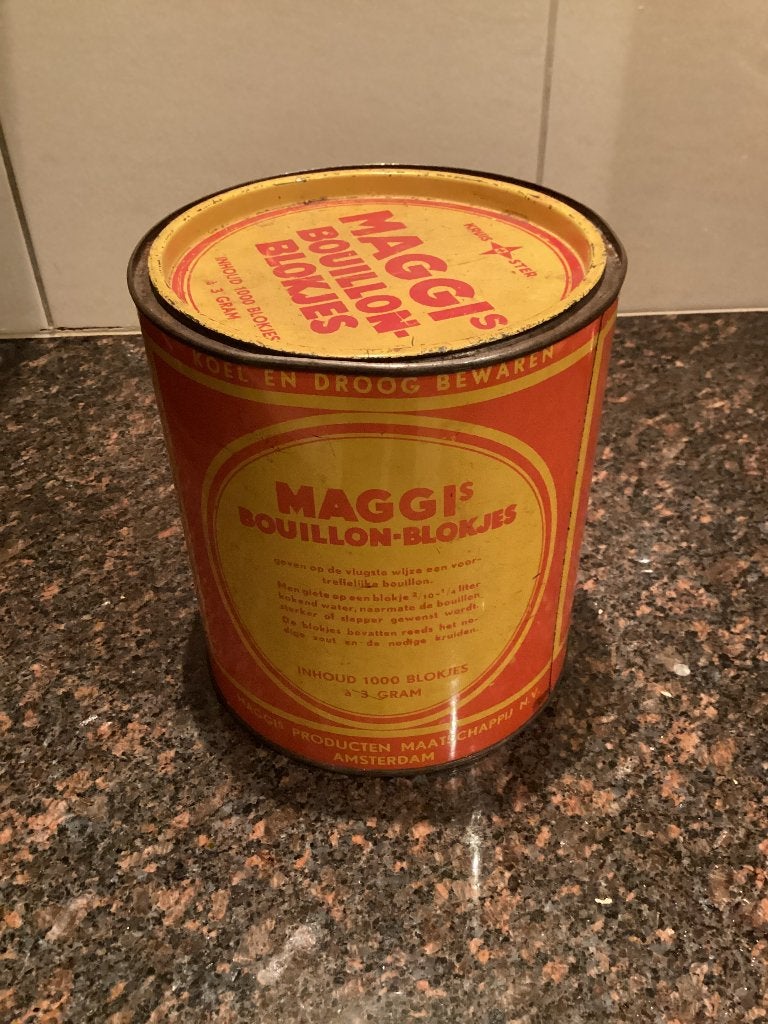 Oud MAGGI’s Bouillon blokjes blik, Verzamelen, Ophalen of Verzenden, Gebruikt, Overige, Overige merken