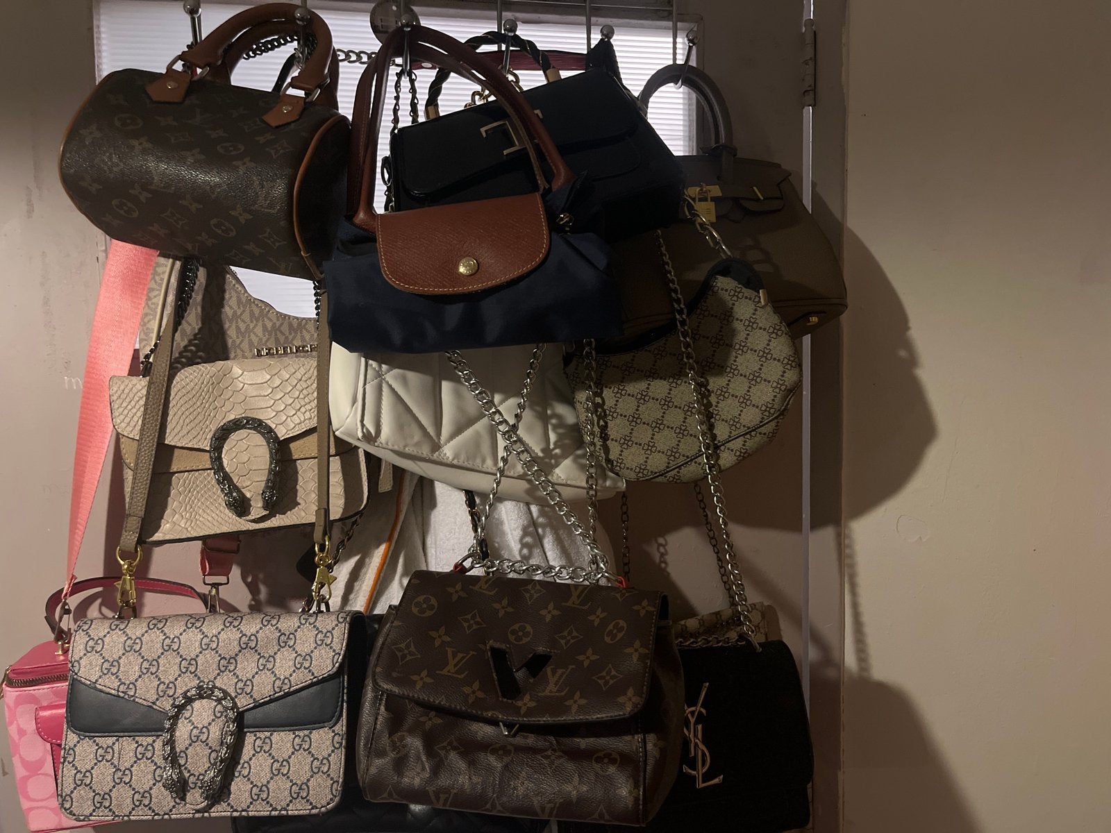 Diverse collectie handtassen en schoudertassen, Ophalen of Verzenden, Gebruikt, Bruin, Handtas