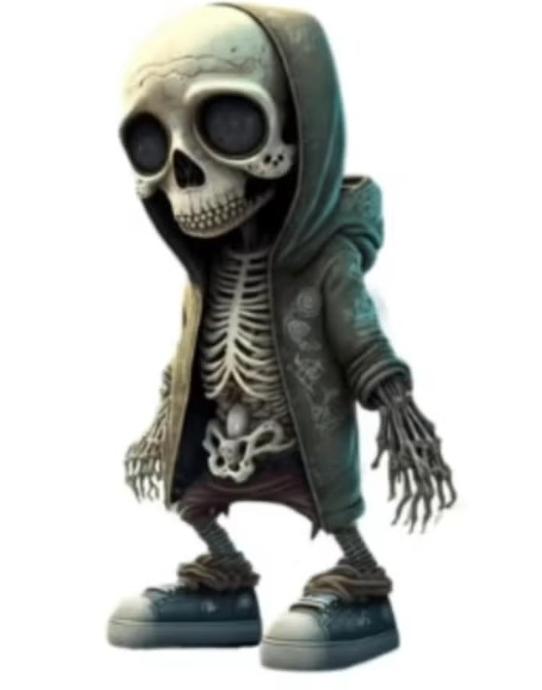 Horror beeldje Skelet figuur met groene hoodie (14cm), Verzamelen, Beelden en Beeldjes, Ophalen of Verzenden, Nieuw
