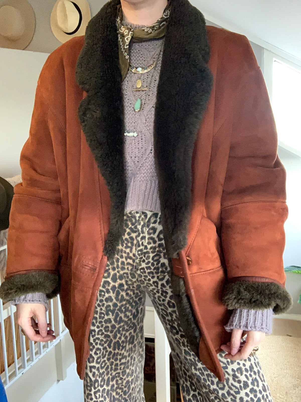 Vintage bomberjack L shearling lammy coar, Maat 38/40 (M), Overige kleuren, -, -