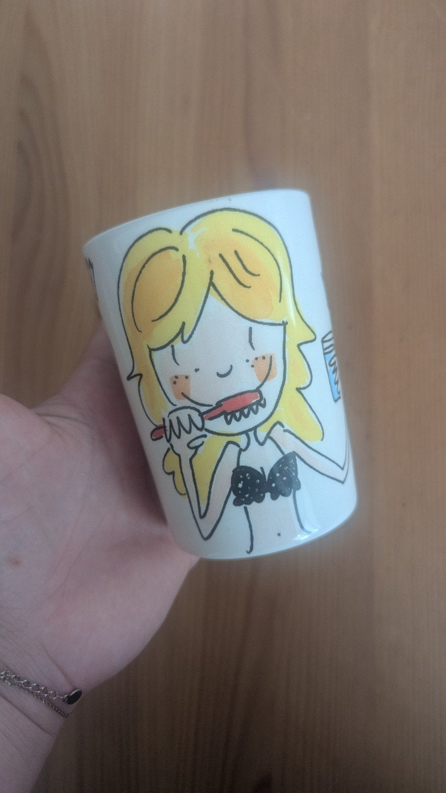 Blond Amsterdam tandenborstel beker, Ophalen, Keramiek, Mok, Zo goed als nieuw