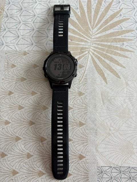 Fenix 5 sapphire 48 mm DUMPINGPRIJS, GARMIN, Gebruikt, Stappen, Zwart