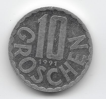 Oostenrijk 10 groschen 1991 KM# 2878, Verzenden, Oostenrijk, Losse munt
