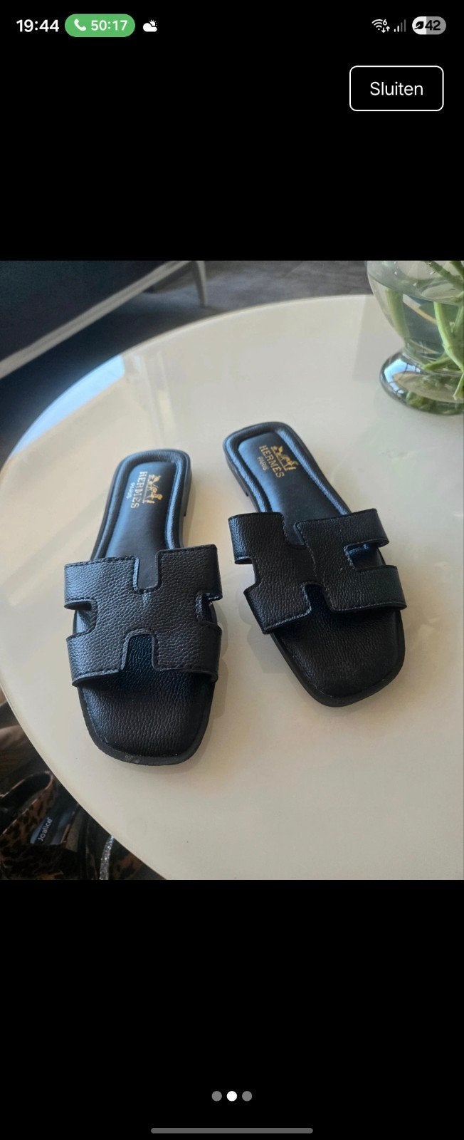 Hermes Slippers, Zwart, Nieuw, Ophalen of Verzenden, Espadrilles of Moccasins