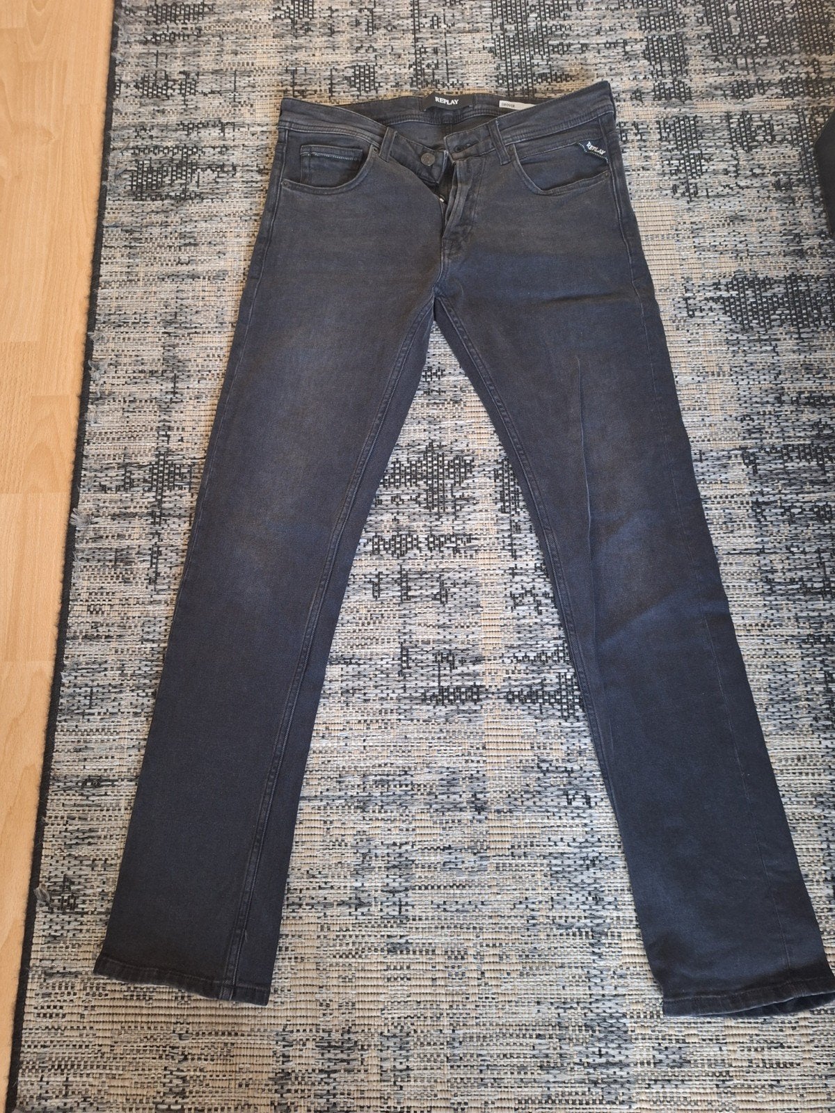 Replay Grover Straight Fit Jeans - Zwart, W30, Zwart, Overige jeansmaten, Ophalen of Verzenden, Zo goed als nieuw