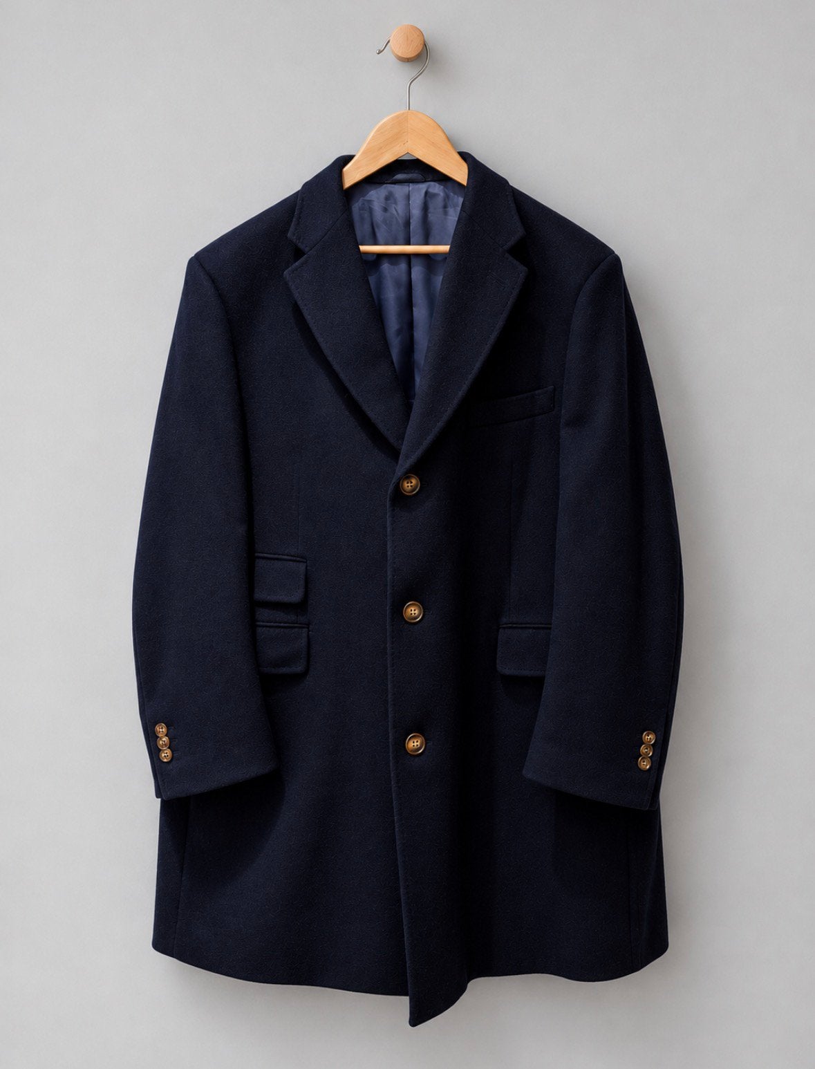 Suitsupply Lazio mantel jas wol donkerblauw navy 52 XL, Ophalen of Verzenden, Zo goed als nieuw, Maat 52/54 (L), Blauw