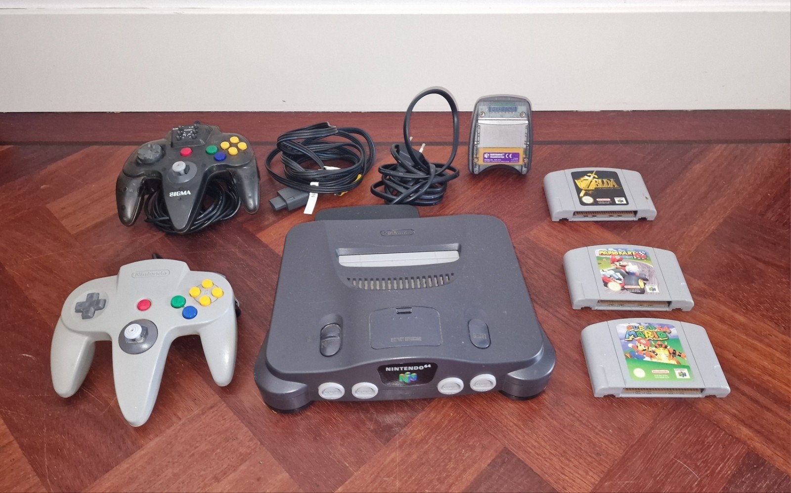 NINTENDO 64 + CONTROLLERS + TOEBEHOREN + SPELLEN, Spelcomputers en Games, Ophalen of Verzenden, Gebruikt, Met 2 controllers
