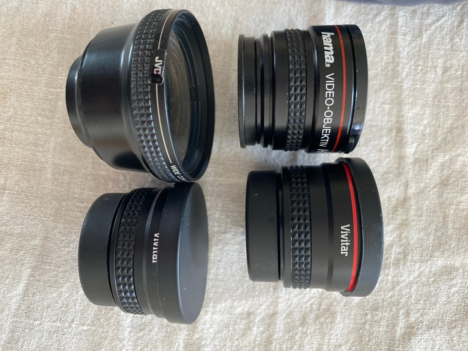 Diverse video-objectieven en converters (JVC, Hama, Vivitar), Overige merken, Gebruikt, Ophalen of Verzenden, Lensdoppen