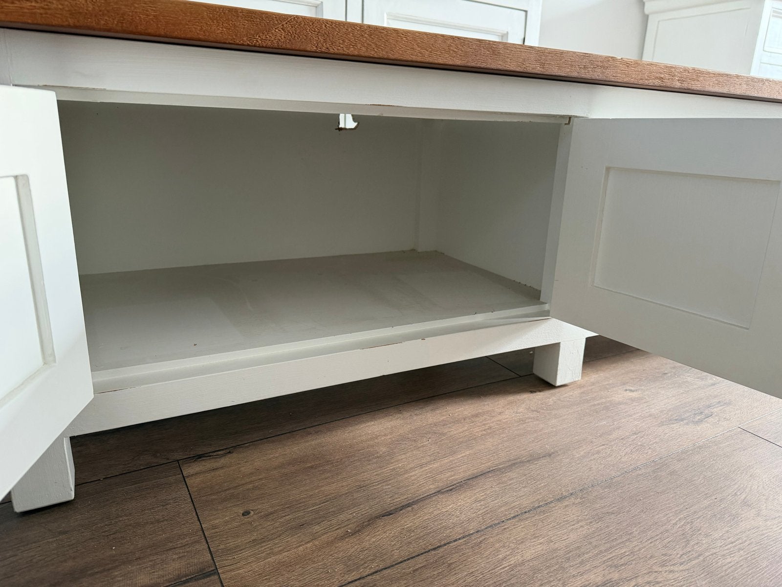 Landelijk tv-meubel met opbergruimte, Ophalen, Gebruikt, 100 tot 150 cm, Minder dan 100 cm