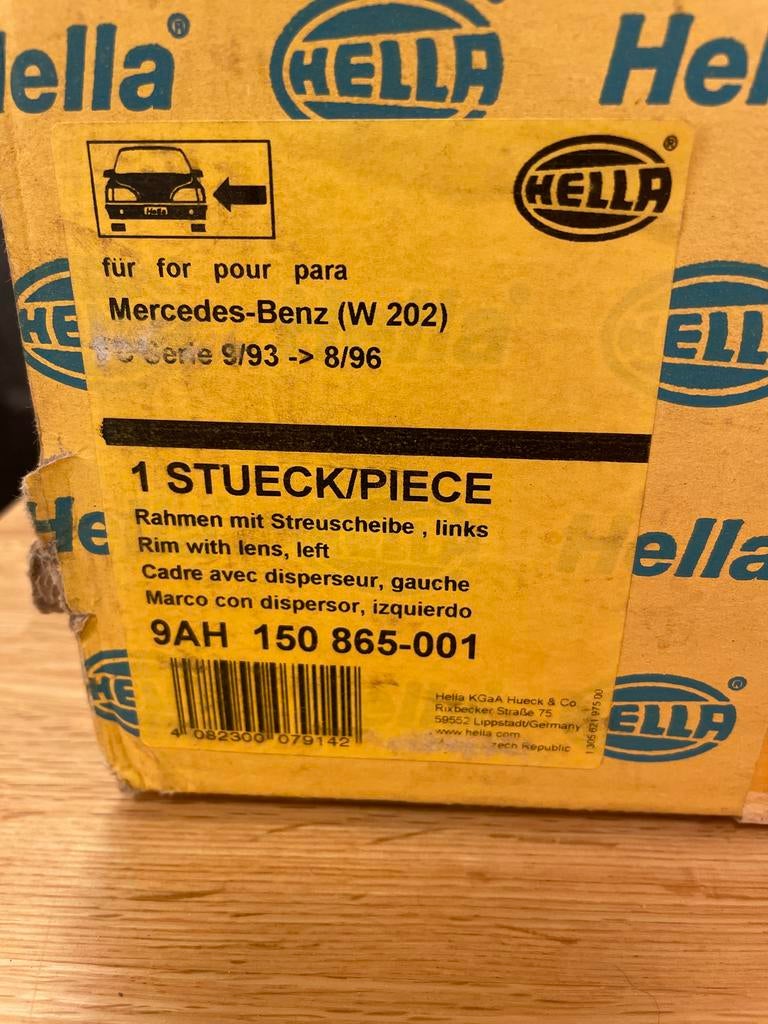 Hella Koplamp Glas Links Mercedes W202 (190 ) Nieuw in Doos, Ophalen of Verzenden, Nieuw, Mercedes-Benz