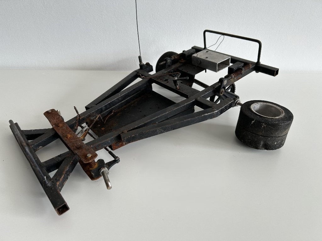 Vintage stockcar chassis 1/8 nitro rc auto, Verzenden, Gebruikt, Nitro, Auto onroad