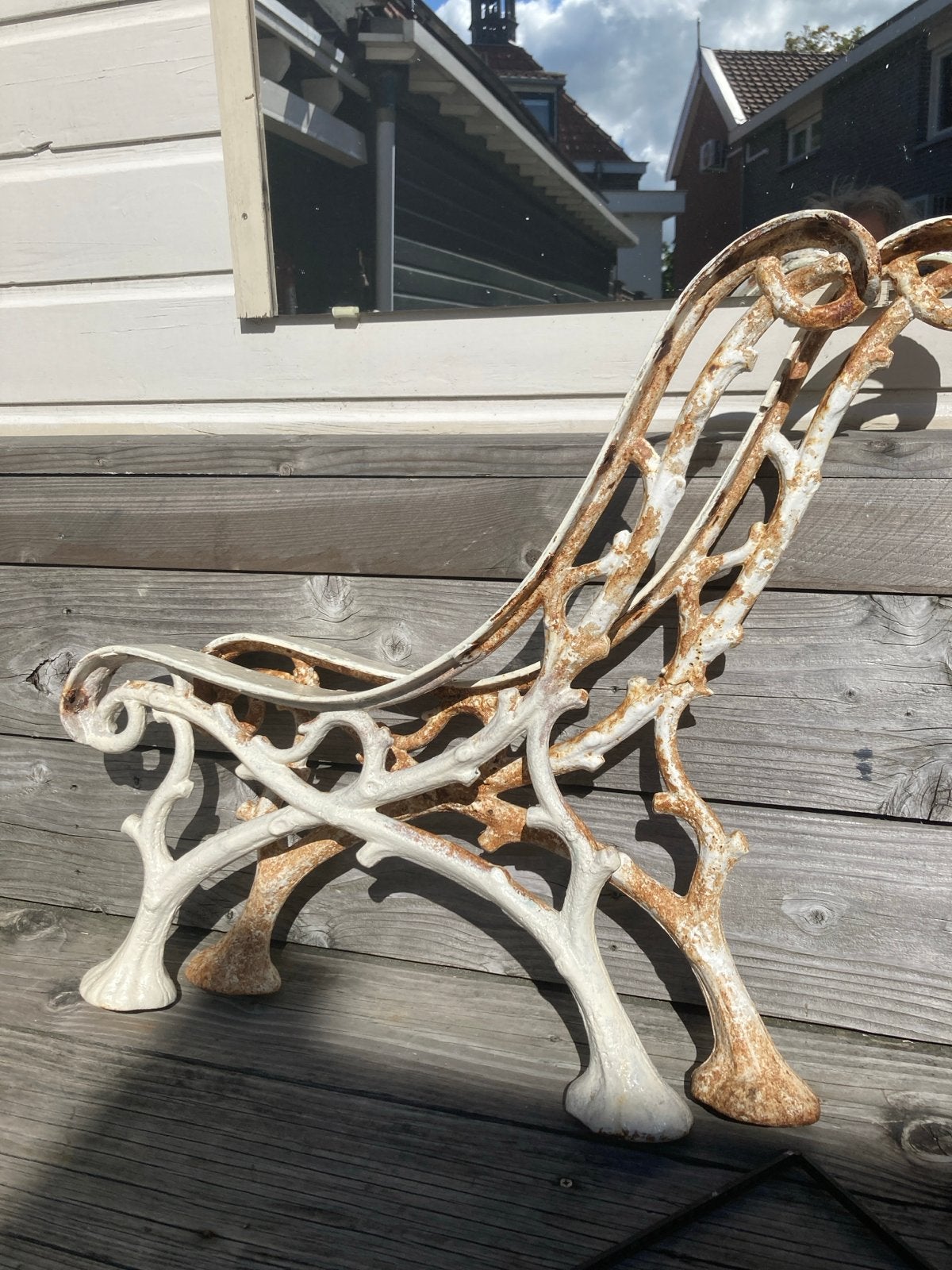 Antiek gietijzeren tuinbank frame - opknapper, Antiek en Kunst, Ophalen