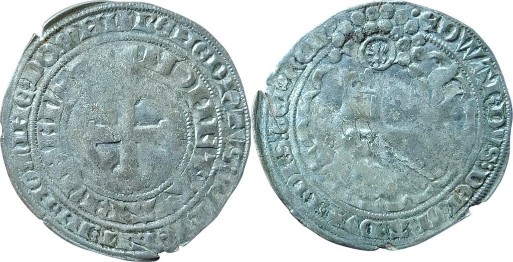 Dubbele groot 1361-1371, Arnhem, Eduard van Gelre, Vóór koninkrijk, Zilver, Losse munt, Overige waardes