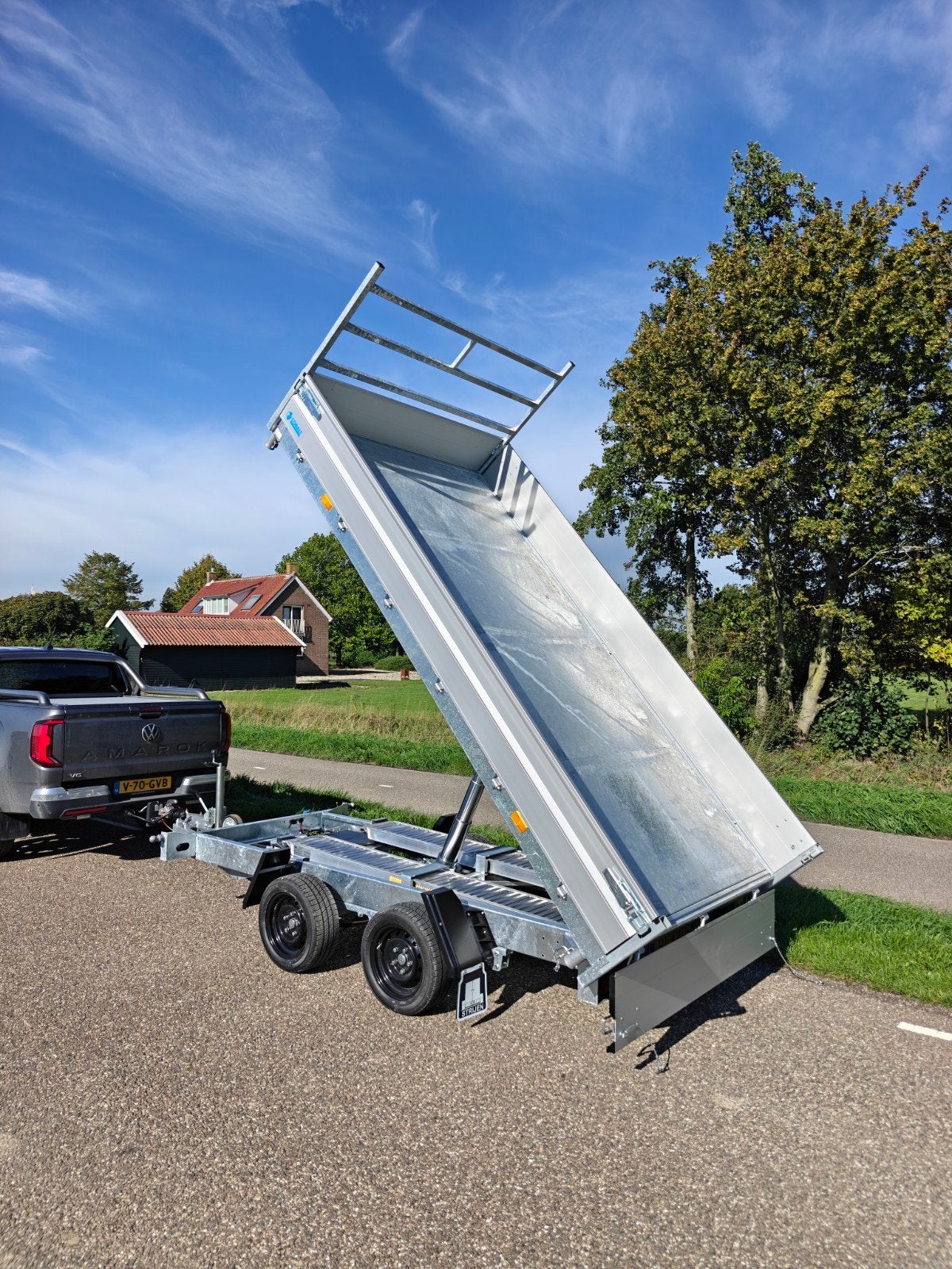 Demo Hapert kipper aanhanger 3500KG Parabool + Rijplaten, Auto diversen, Ophalen of Verzenden, Zo goed als nieuw