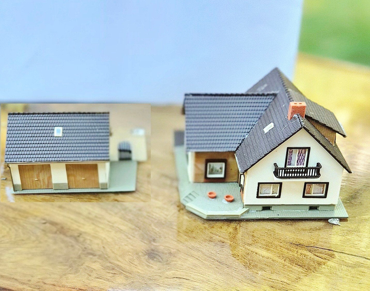 H0 huisje modelbouw retro Faller villa + garage, Hobby en Vrije tijd, Overige merken, Gebruikt, Gelijkstroom of Wisselstroom, Brug, Tunnel of Gebouw