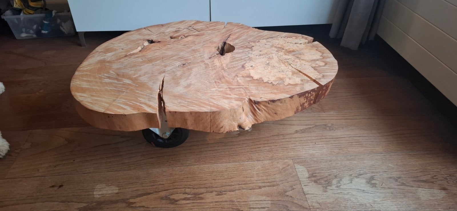 Mooie boomstam salontafel, Huis en Inrichting, Tafels | Salontafels, Ophalen, Rechthoekig, 50 tot 100 cm, Minder dan 50 cm