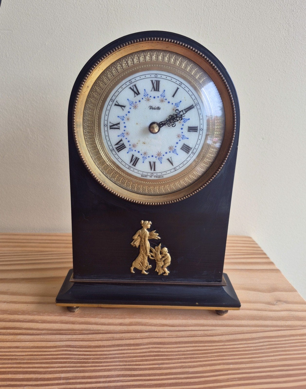 Vintage Vedette tafelklok, Antiek en Kunst, Ophalen of Verzenden