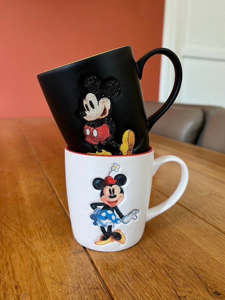 2 Mickey en Minnie Mouse Disneyland mokken, Overige merken, Verzenden, Mok, Zo goed als nieuw
