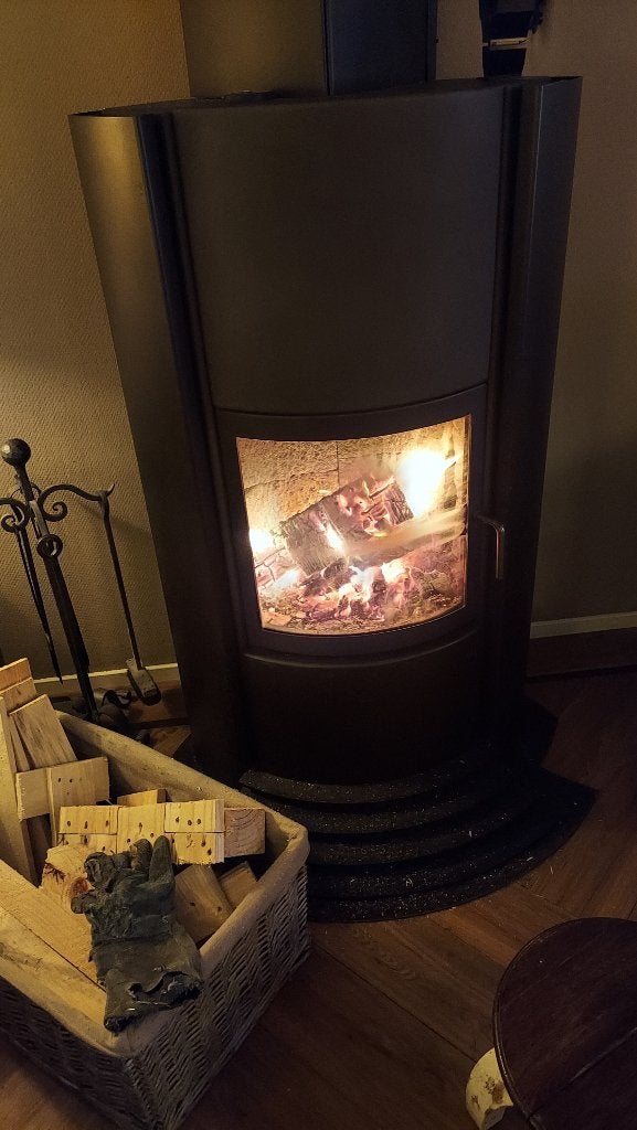 Faber houtkachel 8 KW  € 750,-  , Ophalen, Gebruikt, Houtkachel, Vrijstaand