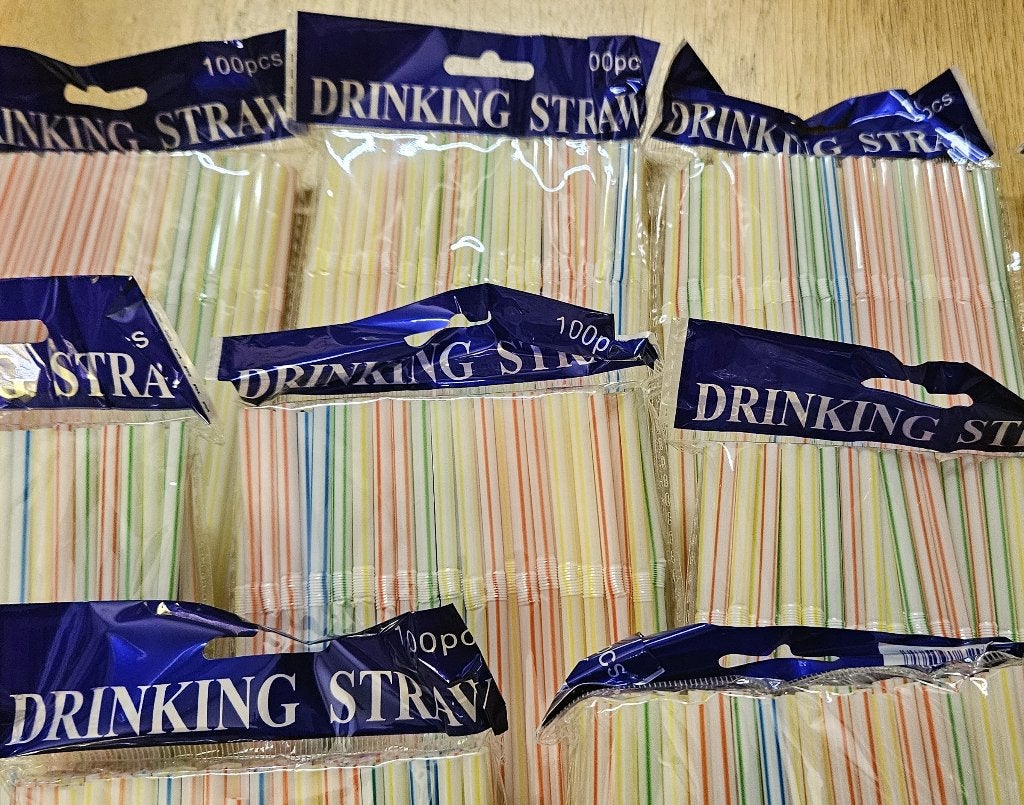 1000 Plastic rietjes, buigbaar, meerkleurig, nieuw, Ophalen of Verzenden, Nieuw, Kunststof, Meerkleurig