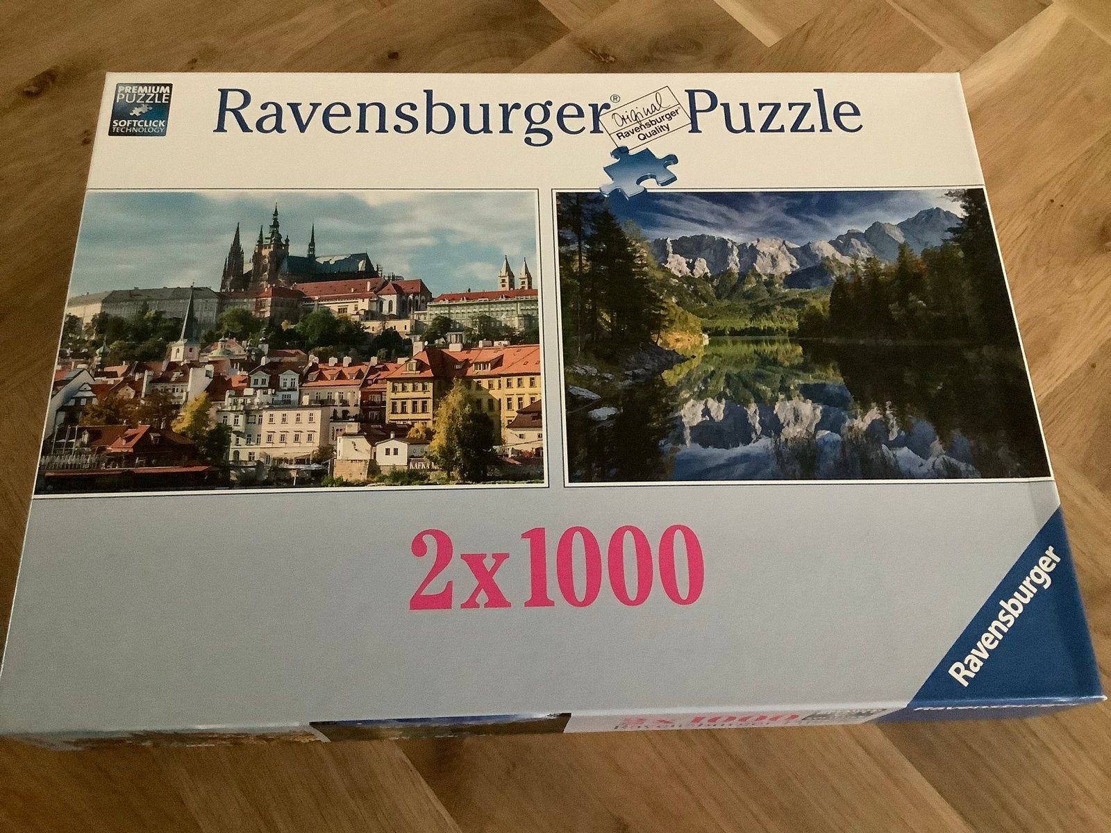Ravensburger puzzel Praag 2x 1000 stukjes, Ophalen of Verzenden, 500 t/m 1500 stukjes, Zo goed als nieuw, Legpuzzel