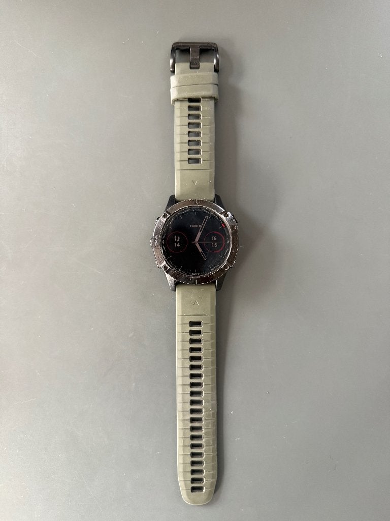 Garmin Fenix 6 pro sapphire 47mm, Gebruikt, Stappen, Zwart, Ophalen of Verzenden