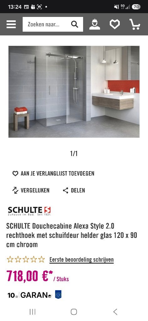 Nieuwe Douchecabine Schulte Alexa Style 2.0 120x90 cm, Ophalen, Nieuw, Chroom, Douche