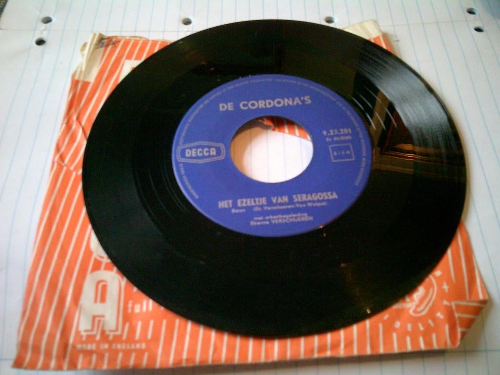 DE CORDONA ' S HET EZELTJE VAN SERAGOSSA - PIEDRO PAS OP, Cd's en Dvd's, 7 inch, Ophalen of Verzenden, Zo goed als nieuw, Levenslied of Smartlap